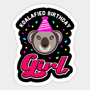 Koala Bear Koalafied Birthday Girl Retro Party Sticker
